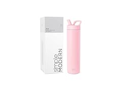 Simple Modern Water Bottle with Straw lid  24oz, Blush