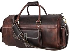 20" Full Grain Barrel Leather Duffel Bag