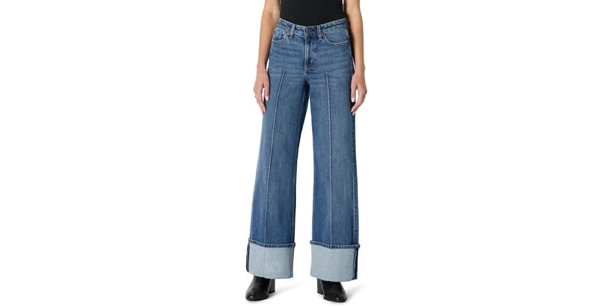 Amazon Essentials Women's High-Rise Wide-Leg Cuffed Jeans product photo