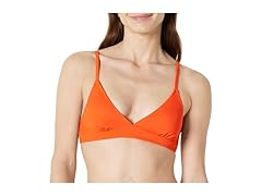 Womens Classic Bikini Swimsuit Top Orange (XS)
