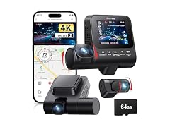 Jzones 4K 3-Channel Dash Cam with Starvis 2 w/ 64GB Card