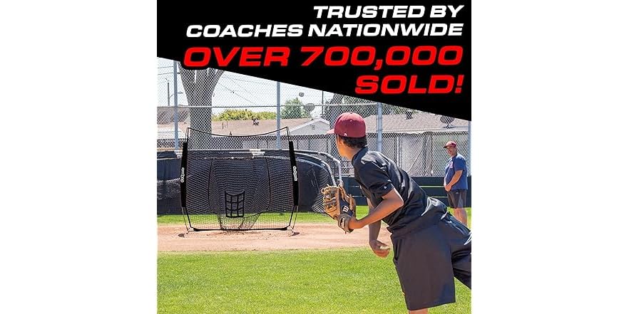GoSports 7 ft x 7 ft Practice Hitting & Pitching Net