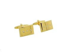 Gold Tone 3 Stone Rectangle Cufflinks