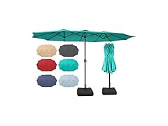 Bigroof 15ftx9ft Patio Umbrella with Base