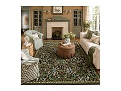 Moynesa Floral Washable 5x7 Rug, Green