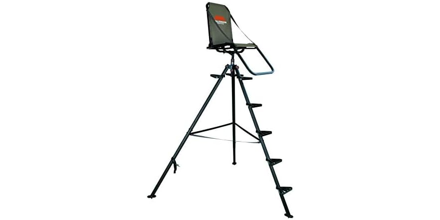 Treppiede Da Caccia Millennium T-100 - Altezza 3m, Leggero E Pieghevole - Sedia Girevole 360° Con Poggiapiedi - Portata 136kg
