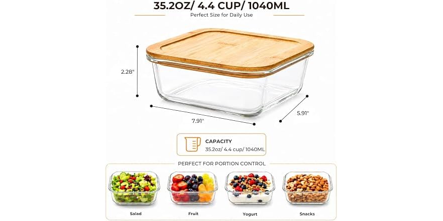 Food Service Storage Kdetails Glass Food Storage Container