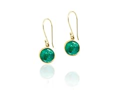 18K Gold Over SS .925 Green Sapphire 9cttw Earring