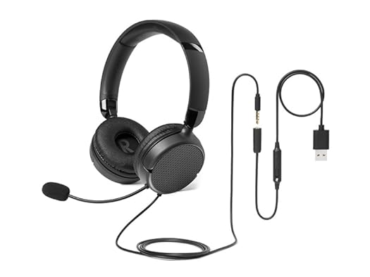 Amazon Basics On Ear Wired Computer Headset