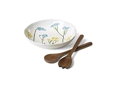 Lenox Wildflowers Salad Bowl w/ Servers 3pc