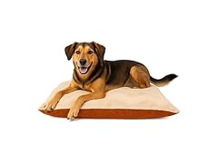 Furhaven Large Plush & Twill High-Loft Pillow Pet Bed, Spice