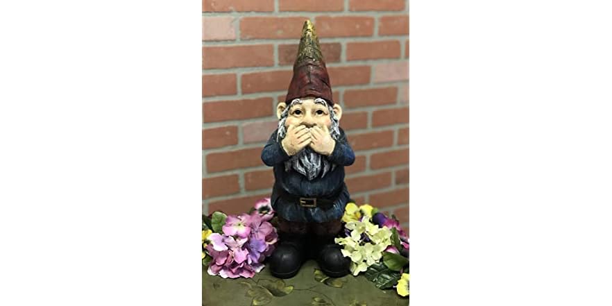 18.7" Resin Speak No Evil Gnome