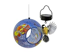 Sunnydaze Fire & Ice Solar Glass Bird Feeder