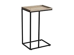 COZAYH Farmhouse End Table with Rustic Wood & Metal Woven