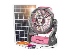 Solar Fan with LED Lantern, 10W Solar