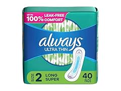 ALWAYS Ultra Thin Size 2 Super Pads 40 Count