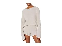 The Drop Women Alice Crew-neck Back-slit Sweater