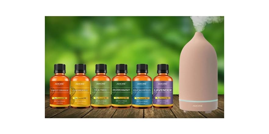 Pink Ceramic Aromatherapy Diffuser w/Essential Oils