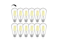 BesLowe 12-Pack ST64 LED Edison Bulbs 5000K