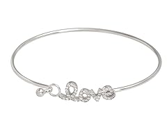 Sterling Silver CZ Stackable Bangle- Pick Style
