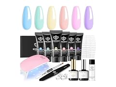 Poly Gel Nail Kit 60pcs, 6 colors pastel