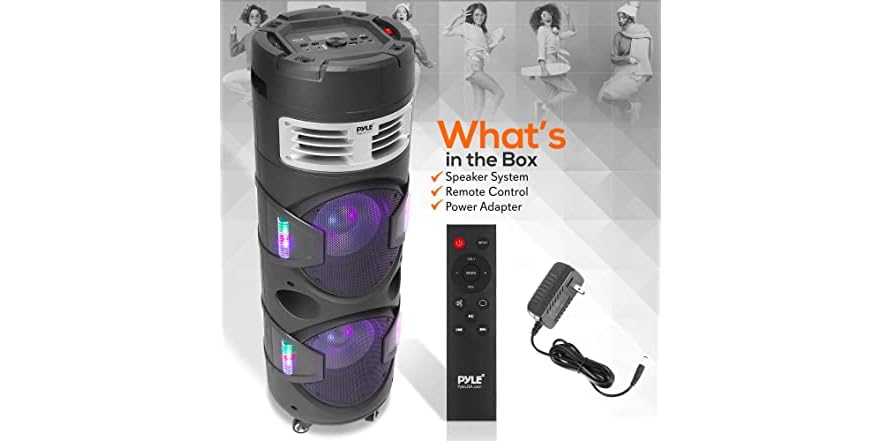 Pyle PSBT125A 1200W Bluetooth PA Speaker System With Wireless Mic, USB & Rechargeable Battery