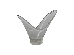 Hand-Blown Glass Organic Shaped Bowl, Clear