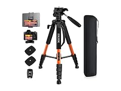 75" Camera Tripod Heavy Duty Aluminum