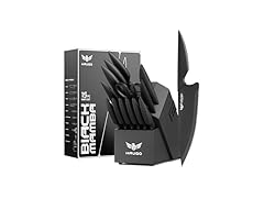 Haugo Kitchen Knife Set with Block: 15-Piece