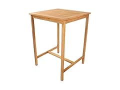 Sunnydaze 2-Person Solid Teak Wood Square Table