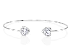 Crystal Heart Cuff Bangle