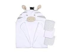 Gerber Baby 4PC Zebra Hooded Towel Set