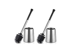 HAMITOR Silver Toilet Bowl Brush 2 Pack