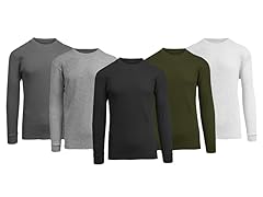 5PK Mens Waffle-Knit Thermal Shirt