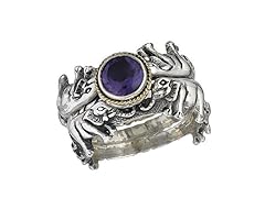Amethyst Elephant Stacked Rings