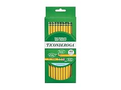 Ticonderoga Wood-Cased Pencils, #2 HB Soft, Yellow, 48 Ct