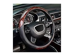 KAFEEK Wood Grain Steering Wheel Cover