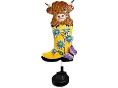 Santa's Workshop Inc 33" Solar Iron Cow & Boot Stake