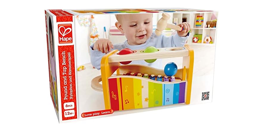 Hape Pound & Tap Bench with Slide Out Xylophone