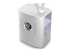 Homvana Humidifiers for Bedroom Large Room, 6.5L Top-Fill Warm & Cool 360° Rotatable Mist Ultrasonic Humidifier for Plants Baby Kids, Vaporizer (Distilled Sterilization) Essential Oil, Auto Sleep Mode (Open Box)