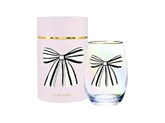 Stemless Wine Glass 17-Ounce, Birthday Bow