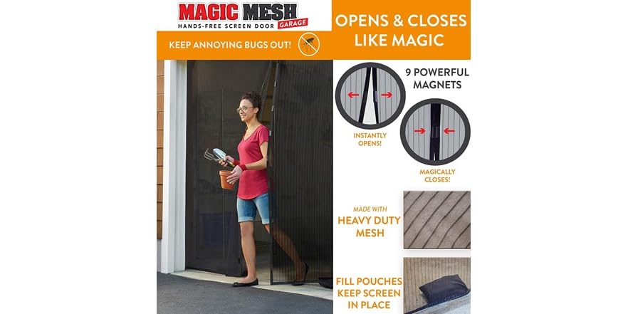 Magic Mesh Hands-Free Magnetic Screen Doors