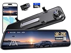 Pelsee 4K+2.5K Mirror Dash Cam | 128GB Card