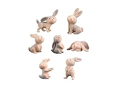 Bombom Tree 7 Pcs Cute Miniature Rabbit Figure 