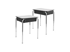 FDP 18" x 24" Belly Curve Classroom Open Front Desk Gray/SIlver