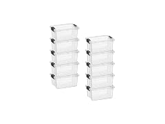 Superio 1.85 Quart Clear Plastic Storage Boxes with Lids 10 Pack