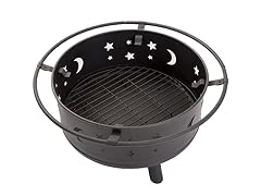 30 inch Round Star and Moon Fire Pit with Cover