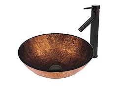 VIGO Russet Glass Vessel Sink  and Dior Faucet Set