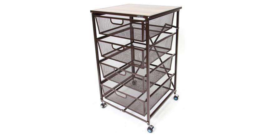 Origami DFS 4-Drawer Storage Cart-Bronze