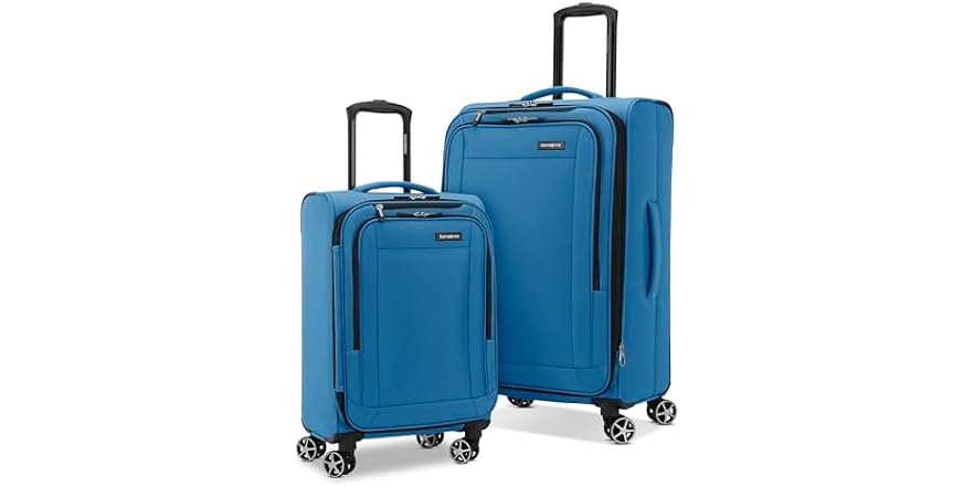 Samsonite Saire LTE Valigia Set 3 Pezzi (20/25/28 Cm), Softside Espandibile, Con Ruote, Colore Nero